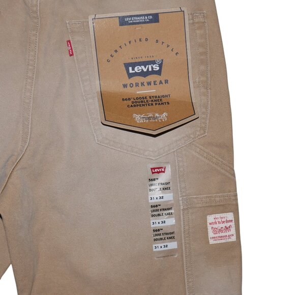 Levi's Workwear 568 Loose Double-knee Men's Pants Size 31x32 Distressed Tan NWT - Picture 9 of 14